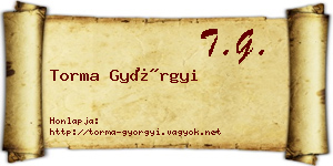 Torma Györgyi névjegykártya